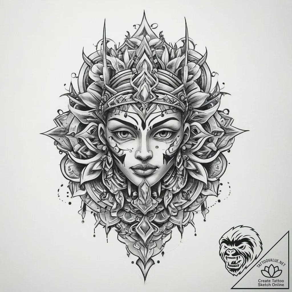 Tattoo sketch sacred kingdom, artistic tattoo... - tattoo sketch (№1760223157_0, 11.10.2025 22:52) — tattoovalue.net