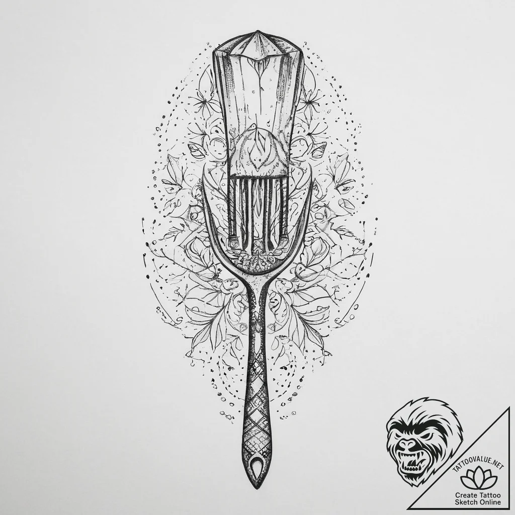 Tattoo sketch chef whisk and spoon, tattoo fl... - tattoo sketch (№1760223807_0, 11.10.2025 23:03) — tattoovalue.net
