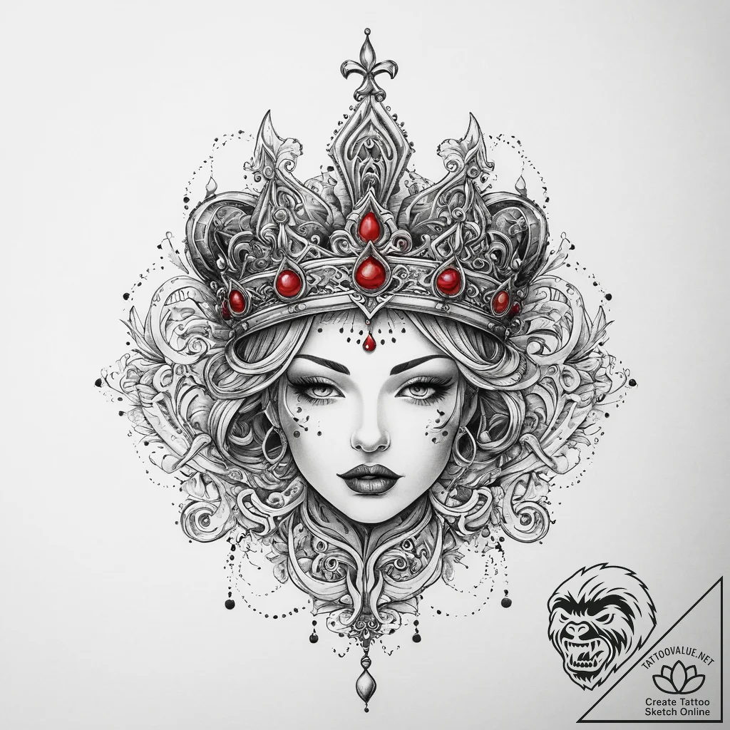 Tattoo sketch hoodie with a crown, tattoo ske... - tattoo sketch (№1760224240_0, 11.10.2025 23:10) — tattoovalue.net