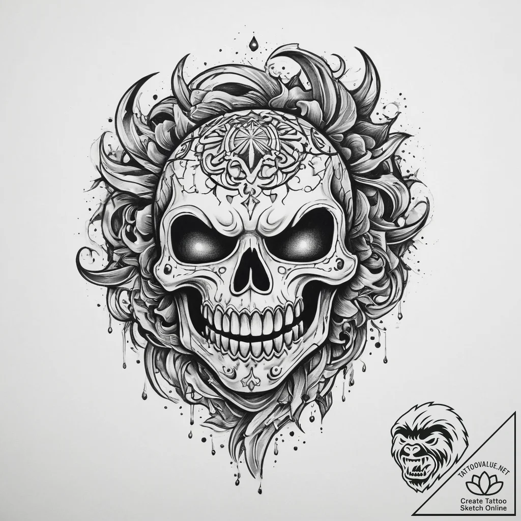 Tattoo sketch nightmare, concept art for tatt... - tattoo sketch (№1760225756_0, 11.10.2025 23:35) — tattoovalue.net