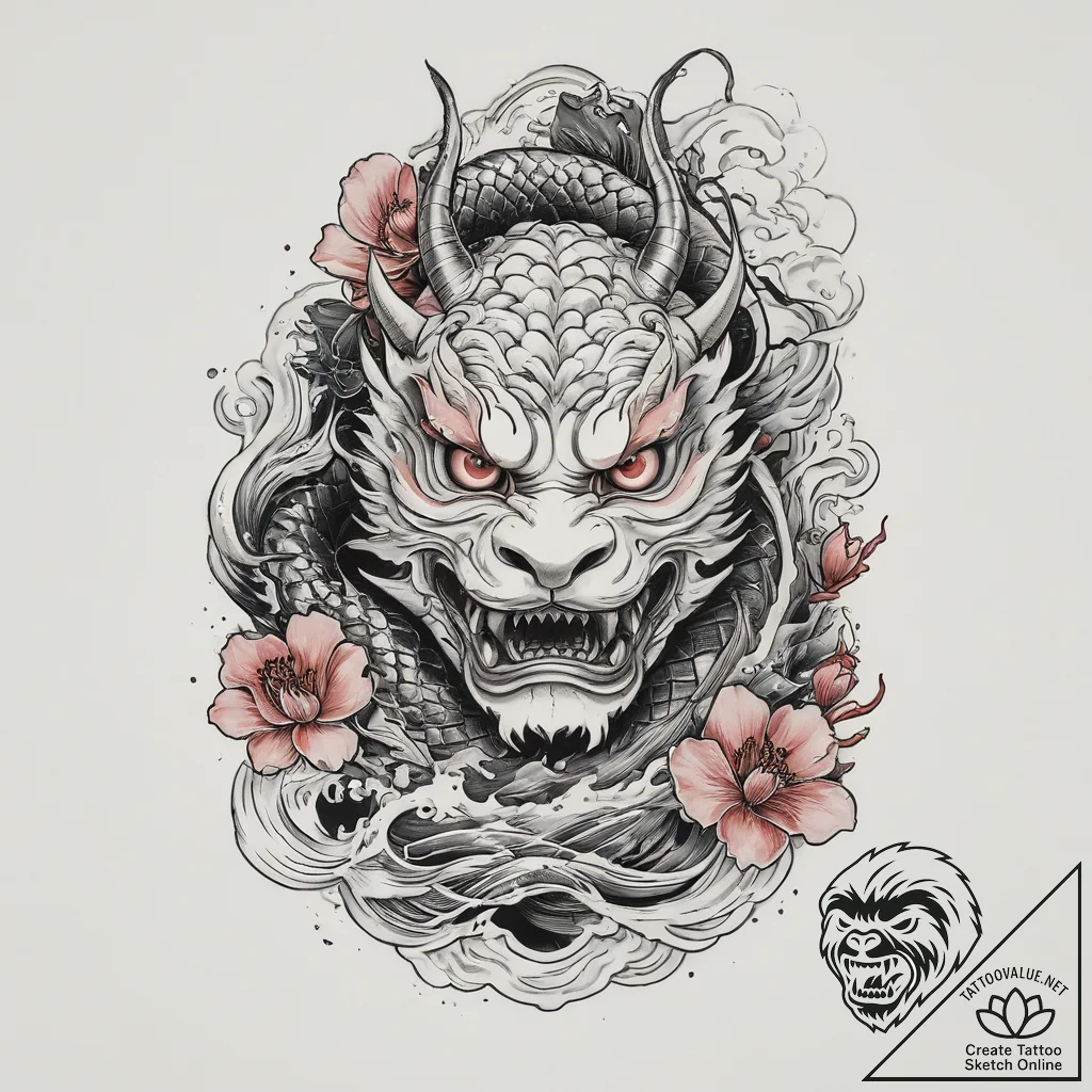 Tattoo sketch mask, ink illustration for tatt... - tattoo sketch (№1760227074_0, 11.10.2025 23:57) — tattoovalue.net