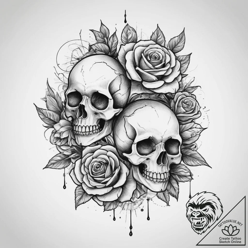 Tattoo sketch hands with a brush, artistic ta... - tattoo sketch (№1760229673_0, 12.10.2025 00:41) — tattoovalue.net