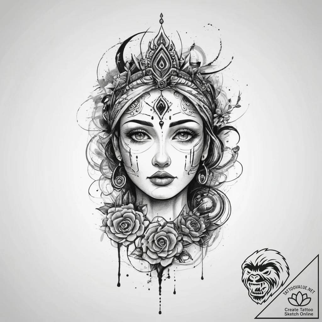Tattoo sketch spiritual essence, concept art... - tattoo sketch (№1760230541_0, 12.10.2025 00:55) — tattoovalue.net