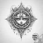 Tattoo sketch cosmic entity, tattoo line art,… – tattoo sketch (№1760232066_0, 12.10.2025 01:21) — tattoovalue.net