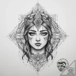 Tattoo sketch sacred character, artistic tatt… – tattoo sketch (№1760232723_0, 12.10.2025 01:32) — tattoovalue.net