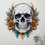 Tattoo sketch череп с узором из точек, tattoo… – tattoo sketch (№1760233816_0, 12.10.2025 01:50) — tattoovalue.net