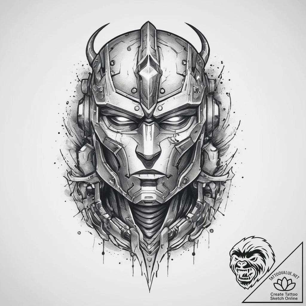 Tattoo sketch warforged, tattoo sketch design... - tattoo sketch (№1760234252_0, 12.10.2025 01:57) — tattoovalue.net