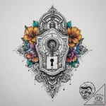 Tattoo sketch old lock with a quote, tattoo f… – tattoo sketch (№1760234471_0, 12.10.2025 02:01) — tattoovalue.net