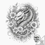 Tattoo sketch chamomile, artistic tattoo sket… – tattoo sketch (№1760234906_0, 12.10.2025 02:08) — tattoovalue.net