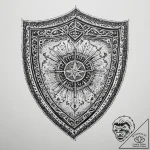 Tattoo sketch shield, artistic tattoo sketch,… – tattoo sketch (№1760235341_0, 12.10.2025 02:15) — tattoovalue.net