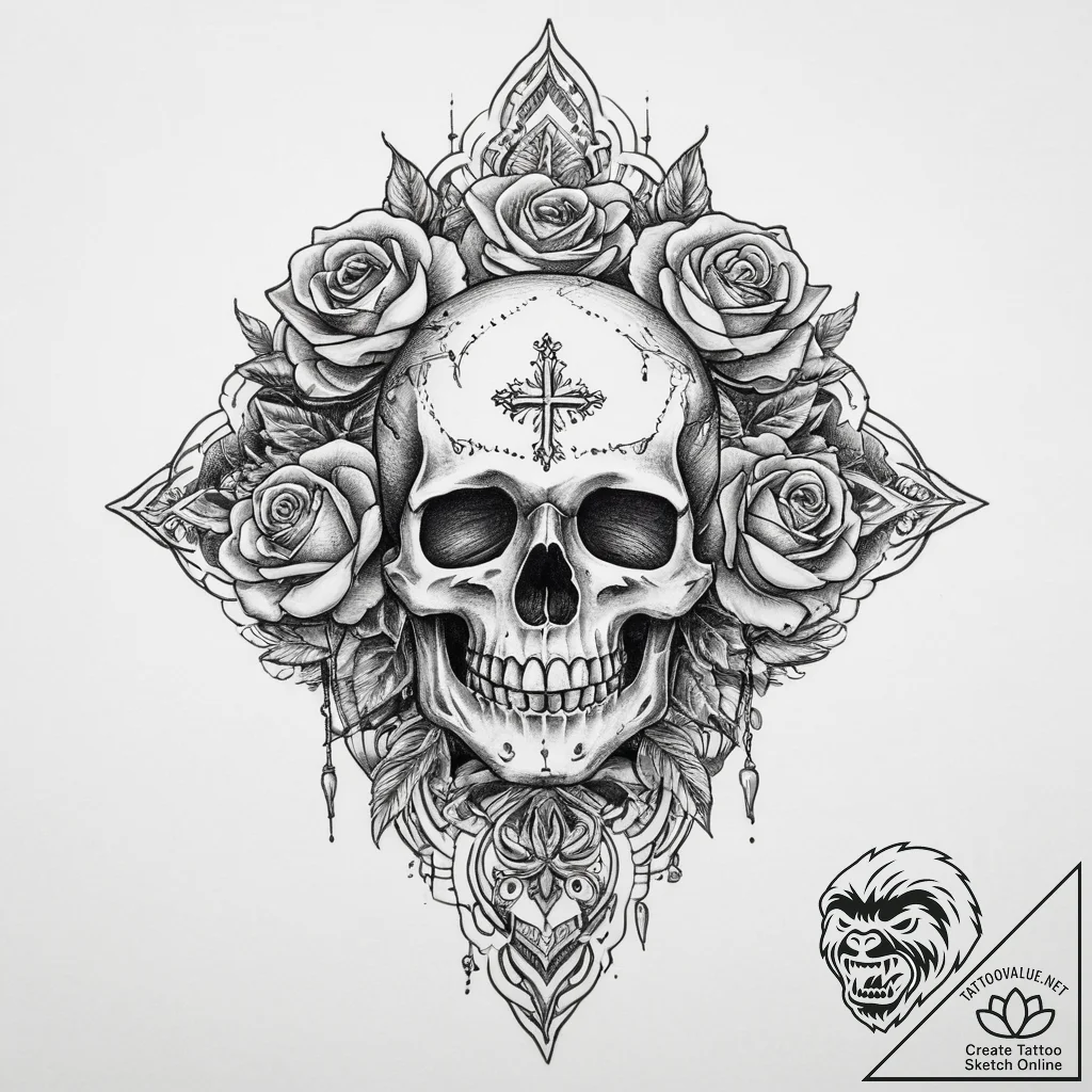 Tattoo sketch divine weaving, concept art for... - tattoo sketch (№1760236212_0, 12.10.2025 02:30) — tattoovalue.net
