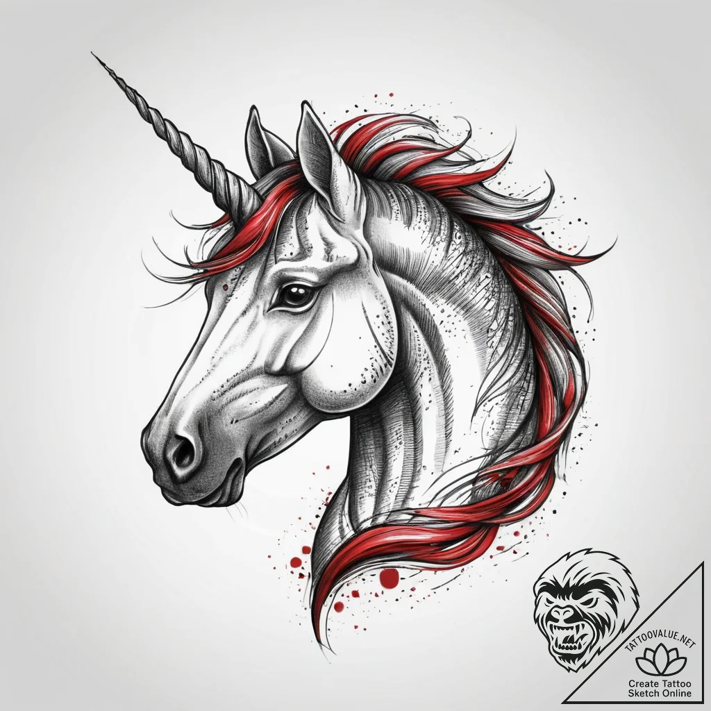 Tattoo sketch unicorn tattoo, concept art for... - tattoo sketch (№1760236429_0, 12.10.2025 02:33) — tattoovalue.net