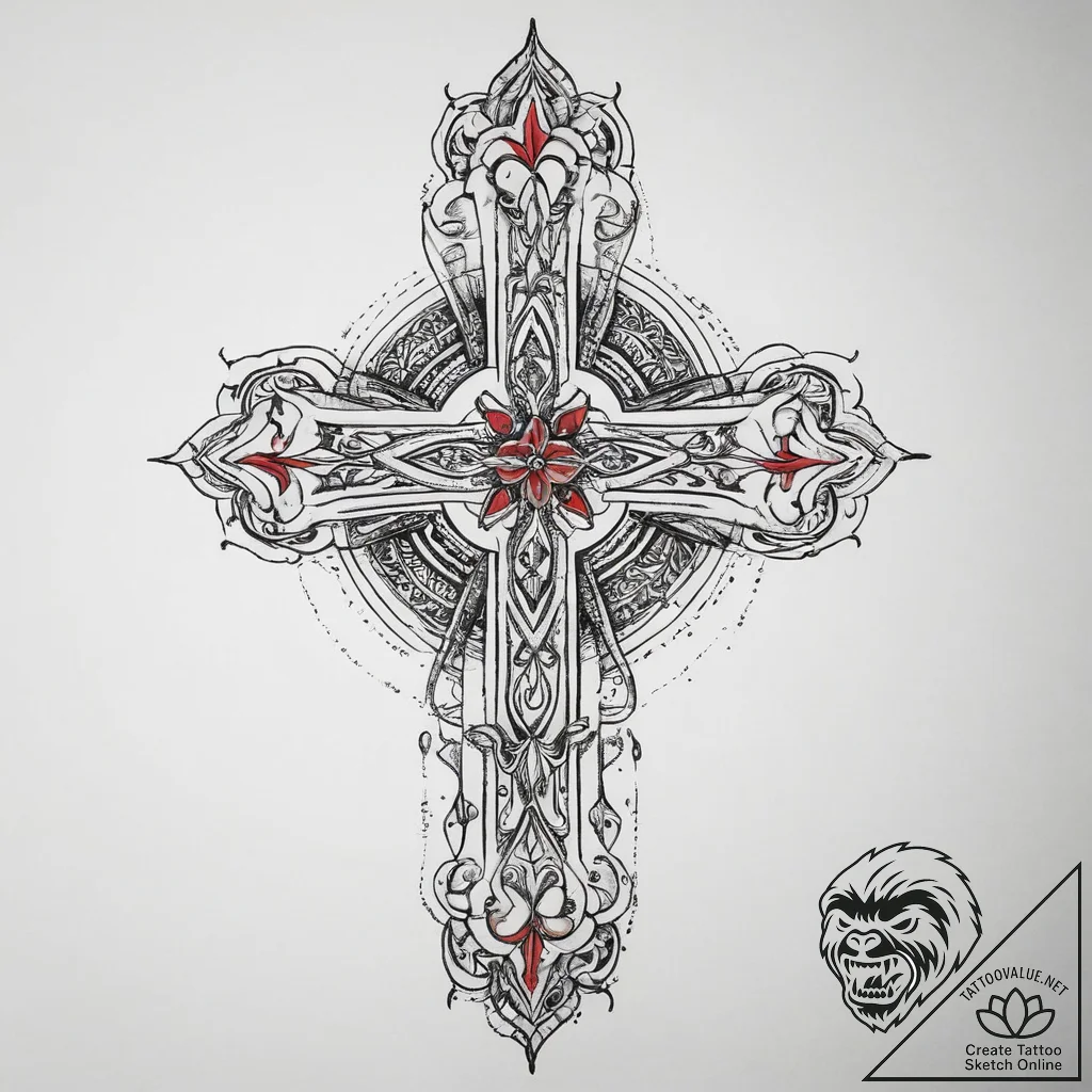 Tattoo sketch sacred representation, ink illu... - tattoo sketch (№1760236865_0, 12.10.2025 02:41) — tattoovalue.net