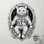 Tattoo sketch astronaut with a cat, tattoo fl… – tattoo sketch (№1760240252_0, 12.10.2025 03:37) — tattoovalue.net