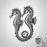 Tattoo sketch seahorse – tattoo sketch (№1760241184_0, 12.10.2025 03:53) — tattoovalue.net