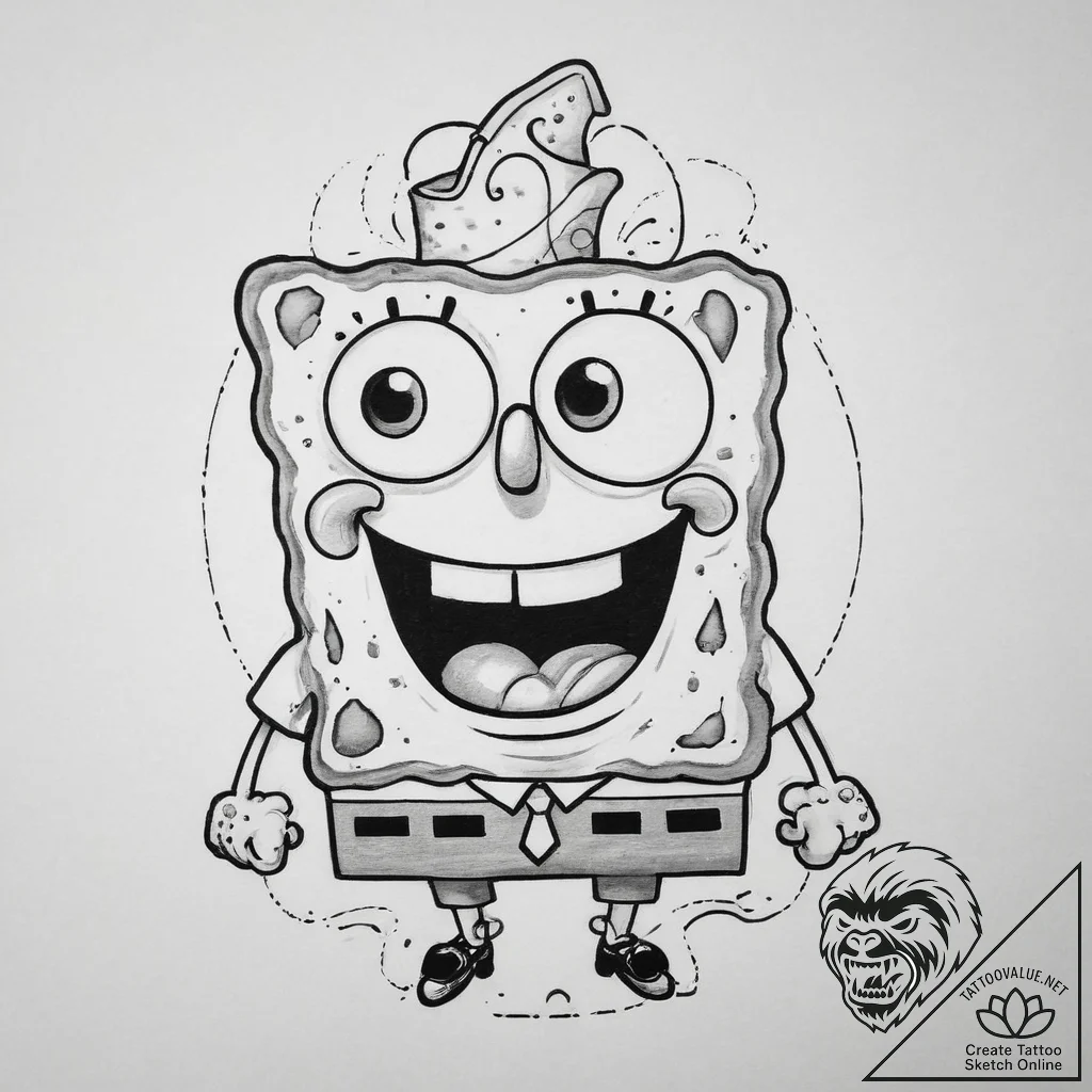 Tattoo sketch spongebob squarepants house, co... - tattoo sketch (№1760241636_0, 12.10.2025 04:00) — tattoovalue.net