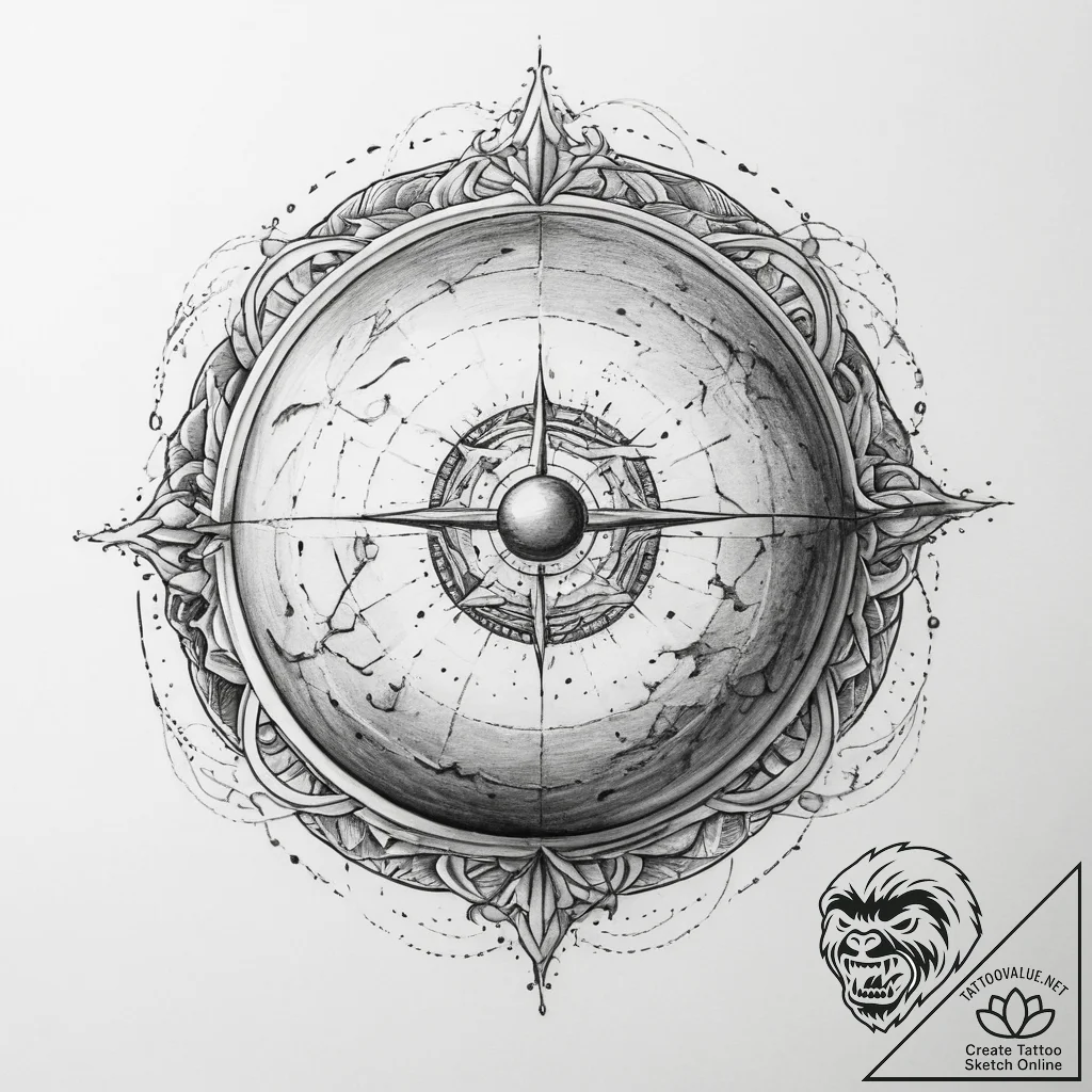 Tattoo sketch divine sphere - tattoo sketch (№1760242366_0, 12.10.2025 04:12) — tattoovalue.net