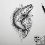 Tattoo sketch pickerel, tattoo line art, real… – tattoo sketch (№1760243455_0, 12.10.2025 04:30) — tattoovalue.net