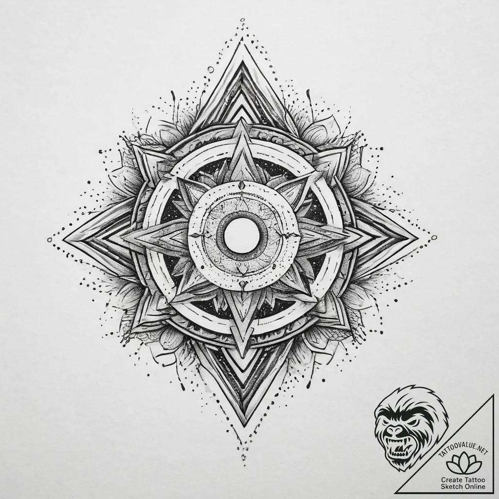 Tattoo sketch cosmic creation, artistic tatto... - tattoo sketch (№1760244983_0, 12.10.2025 04:56) — tattoovalue.net