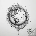 Tattoo sketch globe, ink illustration for tat… – tattoo sketch (№1760245199_0, 12.10.2025 04:59) — tattoovalue.net