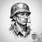 Tattoo sketch soldier with a thread, artistic… – tattoo sketch (№1760247158_0, 12.10.2025 05:32) — tattoovalue.net