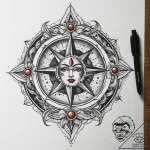 Tattoo sketch cosmic portrayal, tattoo flash… – tattoo sketch (№1760248900_0, 12.10.2025 06:01) — tattoovalue.net