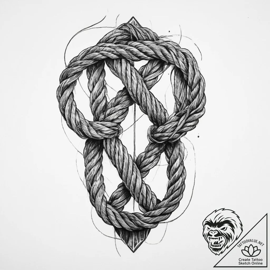 Tattoo sketch rope, artistic tattoo sketch, r... - tattoo sketch (№1760249551_0, 12.10.2025 06:12) — tattoovalue.net