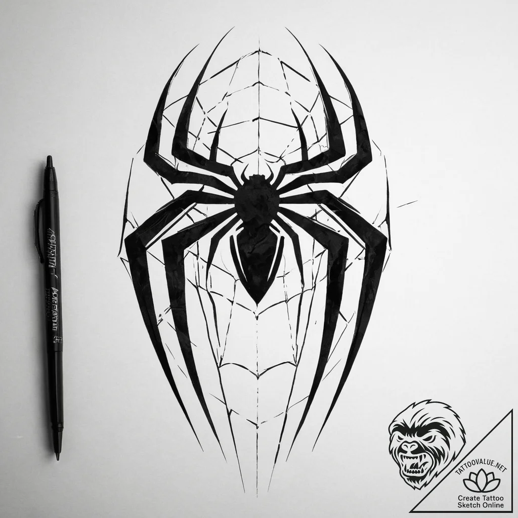 Tattoo sketch spider-man logo - tattoo sketch (№1760249768_0, 12.10.2025 06:16) — tattoovalue.net