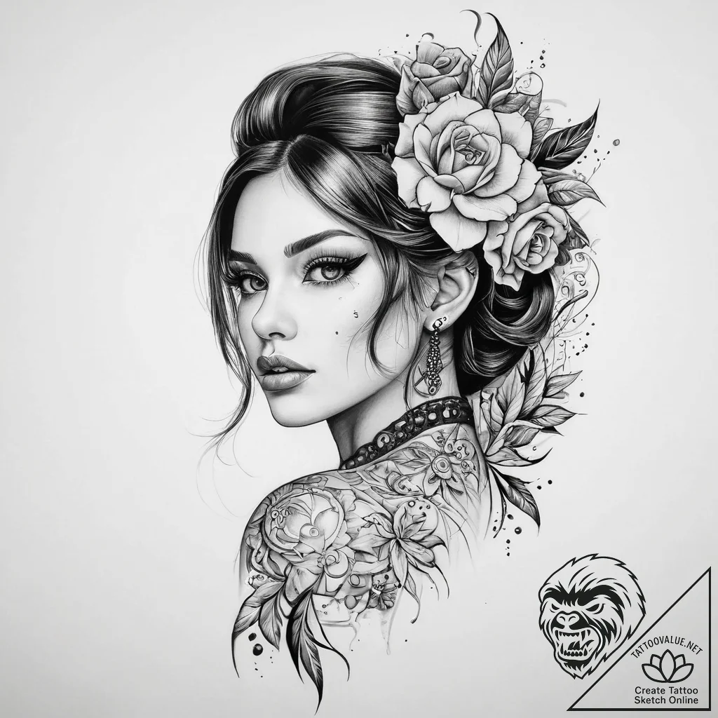 Tattoo sketch makeup art - tattoo sketch (№1760250636_0, 12.10.2025 06:30) — tattoovalue.net