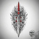 Tattoo sketch узор в виде кинжала, tattoo fla… – tattoo sketch (№1760250853_0, 12.10.2025 06:34) — tattoovalue.net