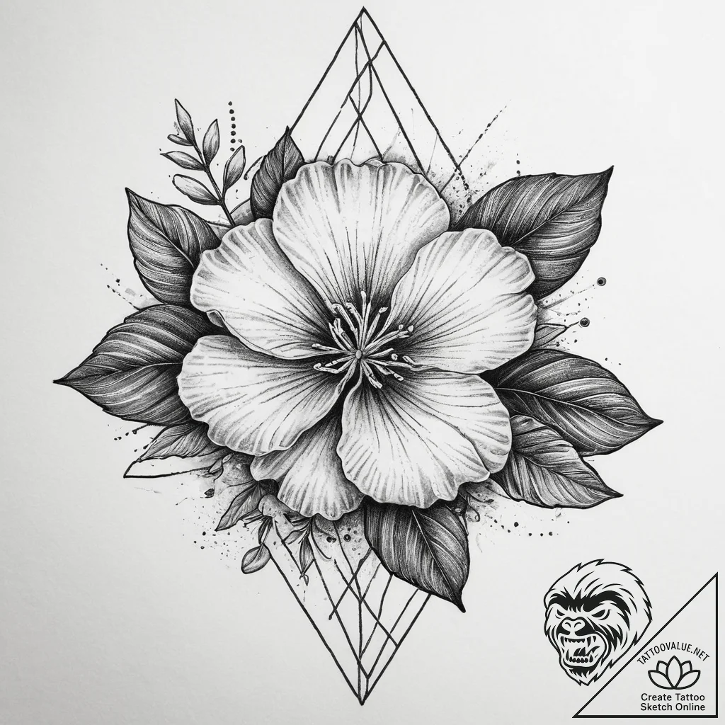 Tattoo sketch primrose flower, tattoo drawing... - tattoo sketch (№1760251287_0, 12.10.2025 06:41) — tattoovalue.net