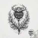 Tattoo sketch thistle blossom, tattoo line ar… – tattoo sketch (№1760252156_0, 12.10.2025 06:55) — tattoovalue.net