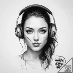 Tattoo sketch headphones on a person – tattoo sketch (№1760252372_0, 12.10.2025 06:59) — tattoovalue.net