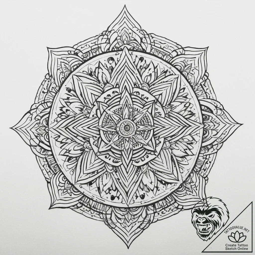 Tattoo sketch spiritual portrayal, tattoo fla... - tattoo sketch (№1760252594_0, 12.10.2025 07:03) — tattoovalue.net