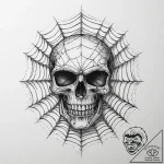 Tattoo sketch узор в виде черепа с паутиной,… – tattoo sketch (№1760252814_0, 12.10.2025 07:06) — tattoovalue.net