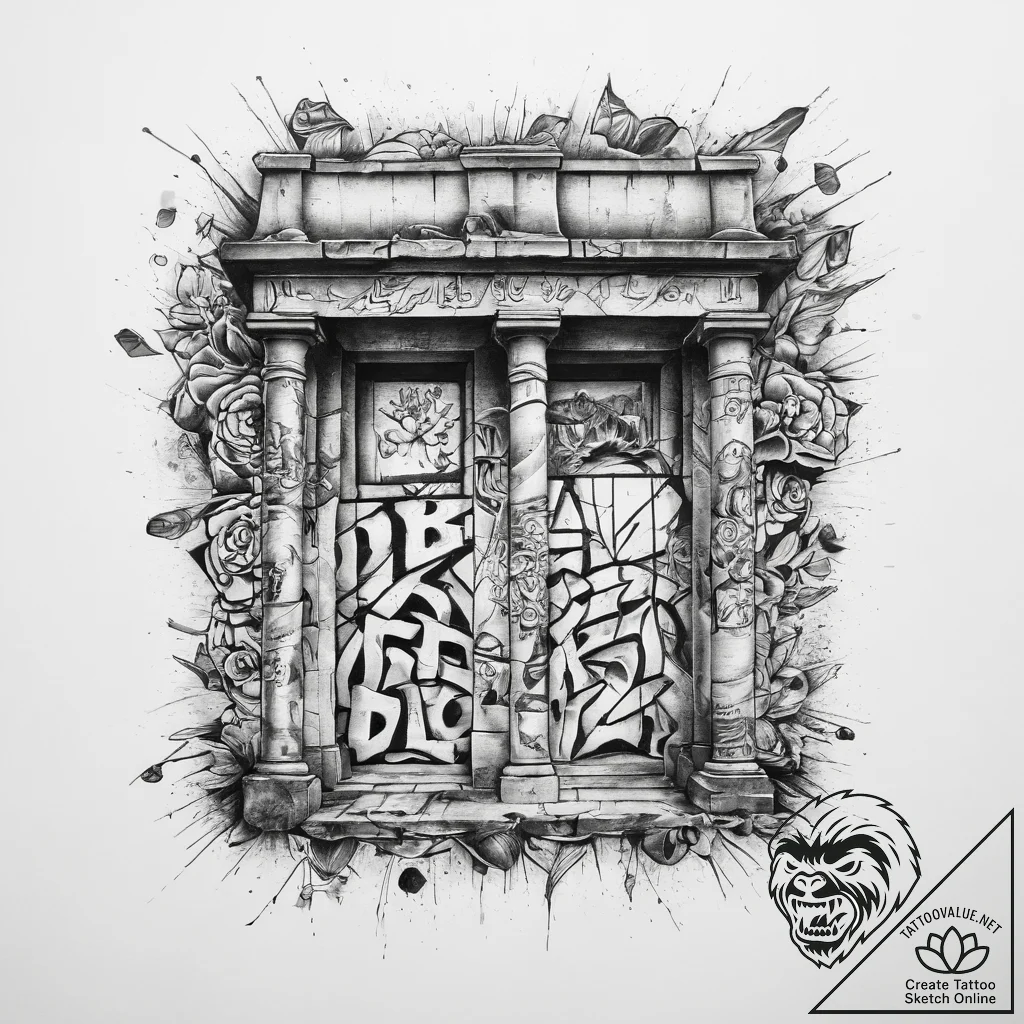 Tattoo sketch fall of the berlin wall - tattoo sketch (№1760253032_0, 12.10.2025 07:10) — tattoovalue.net