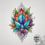 Tattoo sketch crystal plant with a glowing cr… – tattoo sketch (№1760253467_0, 12.10.2025 07:17) — tattoovalue.net