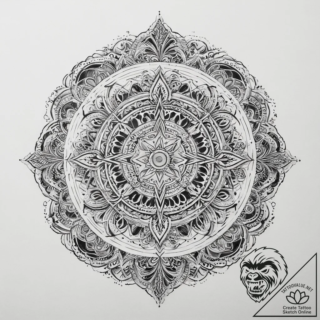 Tattoo sketch cosmic self, ink illustration f... - tattoo sketch (№1760256522_0, 12.10.2025 08:08) — tattoovalue.net