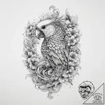 Tattoo sketch budgie, tattoo line art, soft w… – tattoo sketch (№1760257178_0, 12.10.2025 08:19) — tattoovalue.net