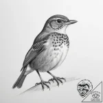 Tattoo sketch gray-cheeked thrush – tattoo sketch (№1760257396_0, 12.10.2025 08:23) — tattoovalue.net