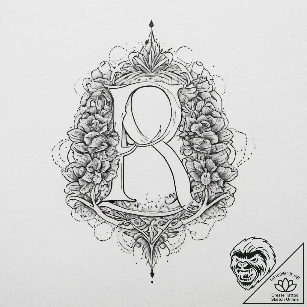 Tattoo sketch a couple's initials, tattoo lin... - tattoo sketch (№1760258704_0, 12.10.2025 08:45) — tattoovalue.net