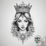 Tattoo sketch queen tattoo – tattoo sketch (№1760259574_0, 12.10.2025 08:59) — tattoovalue.net