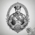 Tattoo sketch soldier with a document, tattoo… – tattoo sketch (№1760259790_0, 12.10.2025 09:03) — tattoovalue.net