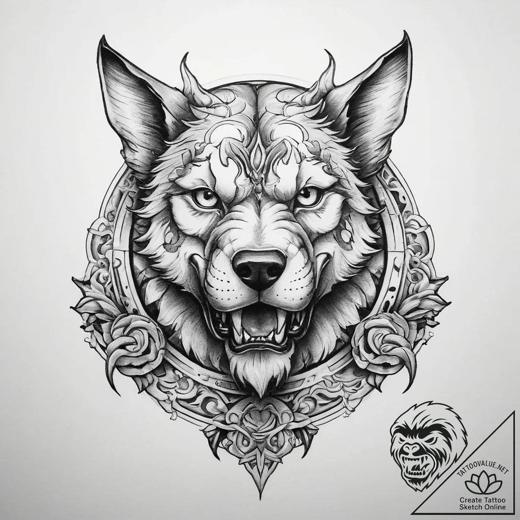 Tattoo sketch cerberus collar - tattoo sketch (№1760260007_0, 12.10.2025 09:06) — tattoovalue.net