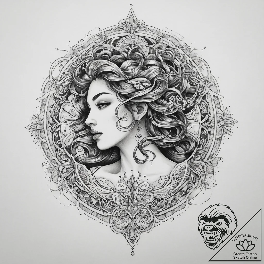 Tattoo sketch siren, tattoo sketch design, on... - tattoo sketch (№1760260658_0, 12.10.2025 09:17) — tattoovalue.net