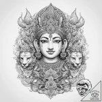 Tattoo sketch hindu gods with animal heads – tattoo sketch (№1760261289_0, 12.10.2025 09:28) — tattoovalue.net