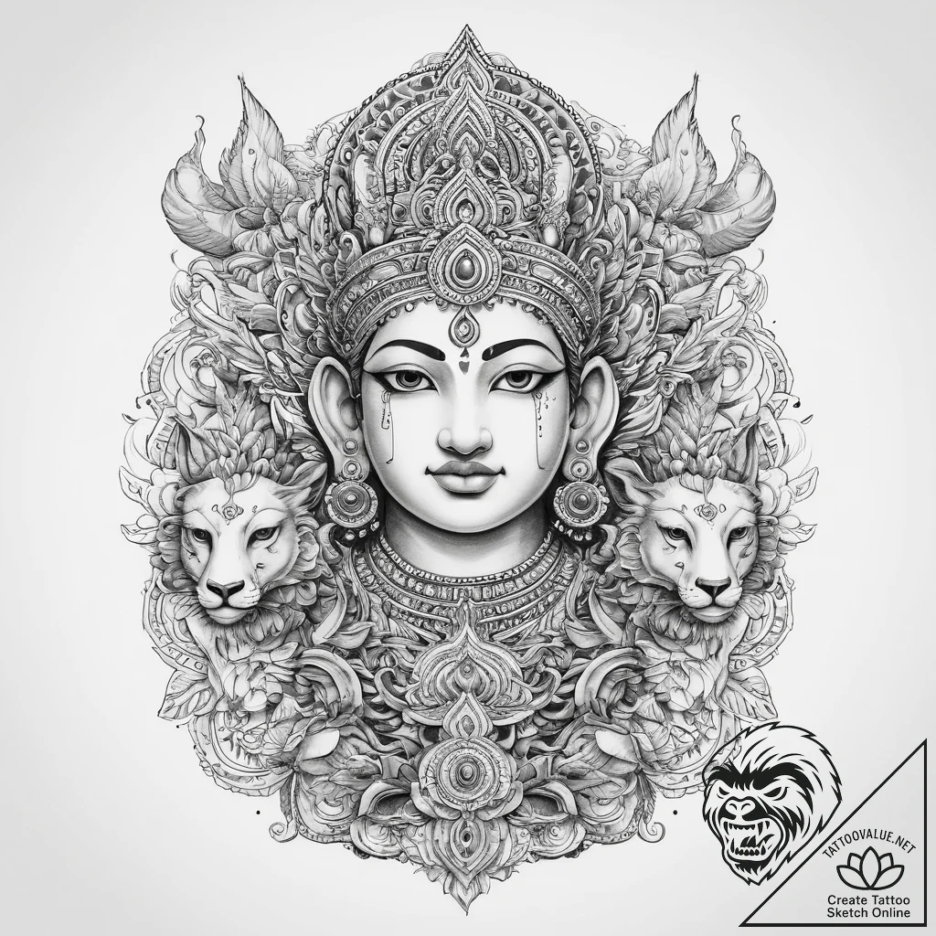 Tattoo sketch hindu gods with animal heads - tattoo sketch (№1760261289_0, 12.10.2025 09:28) — tattoovalue.net