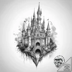 Tattoo sketch castle – tattoo sketch (№1760261722_0, 12.10.2025 09:35) — tattoovalue.net