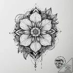 Tattoo sketch earth with a flower, ink illust… – tattoo sketch (№1760261937_0, 12.10.2025 09:38) — tattoovalue.net