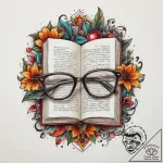 Tattoo sketch librarian book and glasses, tat… – tattoo sketch (№1760262153_0, 12.10.2025 09:42) — tattoovalue.net